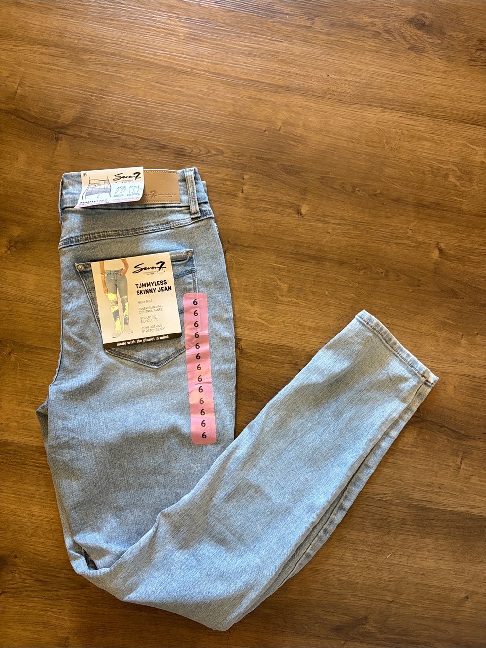 Seven7 Light Blue Tummyless Skinny Jeans
